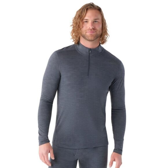 Smartwool Classic All Season Merino Wool Base Layer 1/4 Zip Mock Neck Size M - Picture 3 of 9